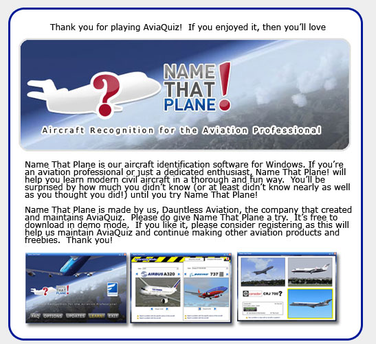 AviaQuiz Name That Plane!