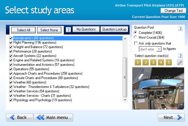 GroundSchool ATP Chapter Selection