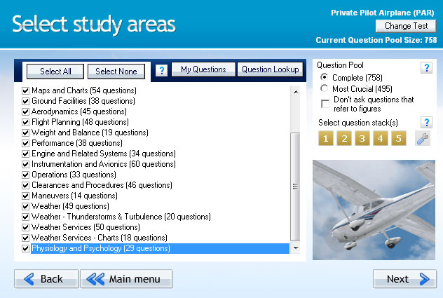 GroundSchool PRIVATE Chapter Selection