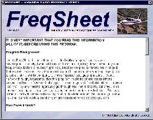 FreqSheet Intro Screen