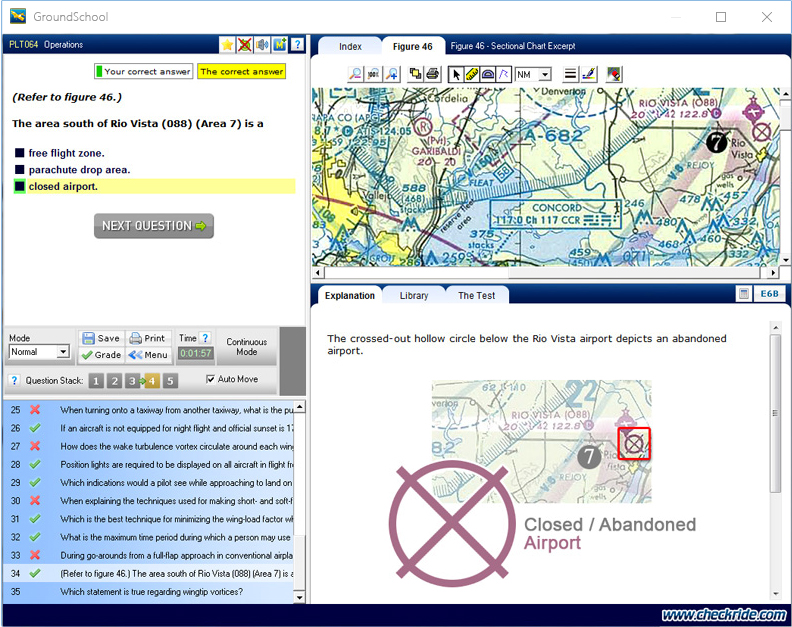 GroundSchool CFI Test Screen Screenshot