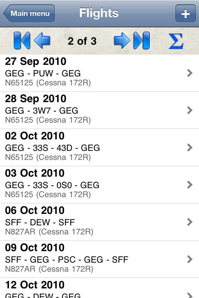 Safelog Pilot Logbook iPhone/iPad Screenshot 2