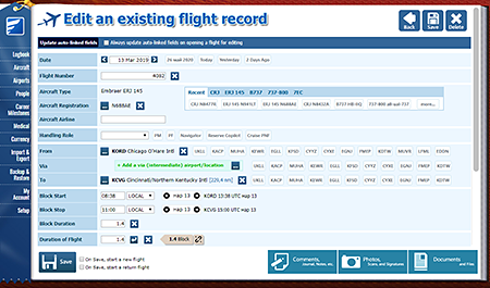 Safelog Pilot Logbook Mac Screenshot 2