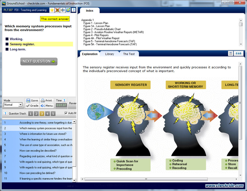 GroundSchool FOI Test Screen Screenshot