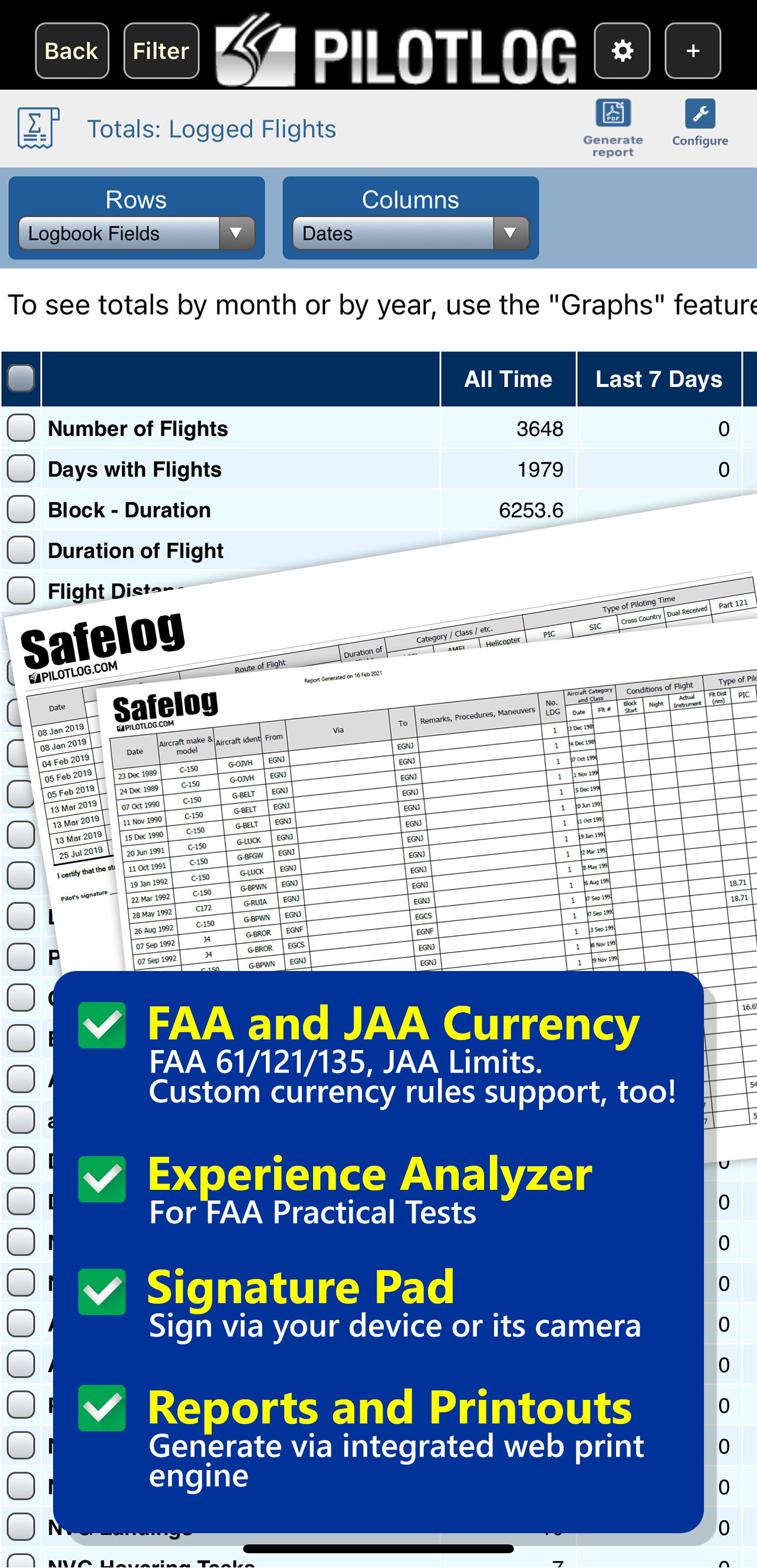 Safelog Pilot Logbook iPhone/iPad Screenshot 3