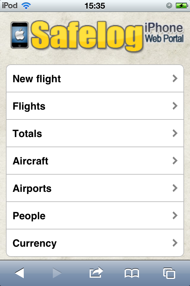 Safelog Pilot Logbook iPhone/iPad Web Portal Screenshot 14