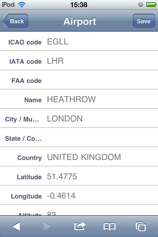 Safelog Pilot Logbook iPhone/iPad Web Portal Screenshot 21